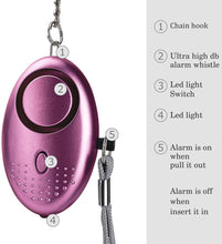 Load image into Gallery viewer, MUTUAL Taschenalarm Persönlicher Alarm 140DB Panikalarm taschenlampe schlüsselanhänger für Frauen Mädchen und ältere Menschen, Rosa